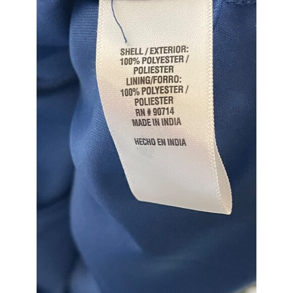 Blue Floral MSK Womens Dress Size 4 Polyester V-Neck Short Sleeve Belted - Picture 5 of 6